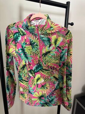Tommy Bahama Pink Tropical Zip Pullover